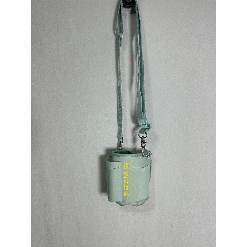 Stanley All Day Quencher Carry-All 40oz Tumbler Crossbody Bag Mint Green Yellow - Picture 2 of 4